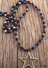 Boho Necklace, RH Tiger Eye, Star Brown Natural Stone